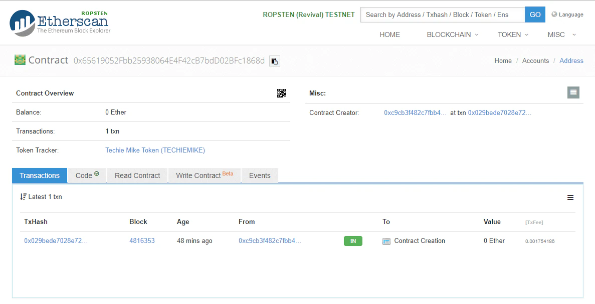 ether contract