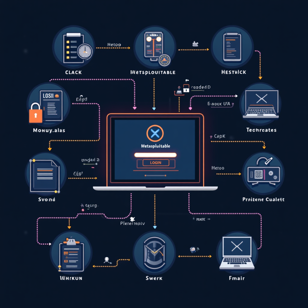 Metasploitable VM login screen for cybersecurity training