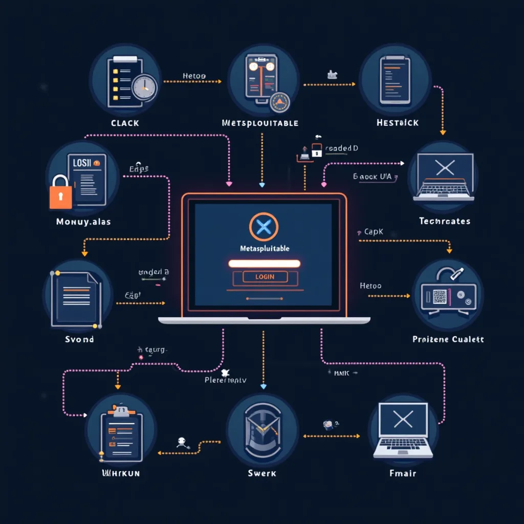 Metasploitable VM login screen for cybersecurity training