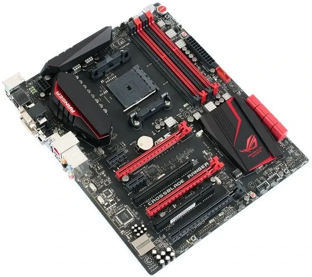 Motherboard showing component slots