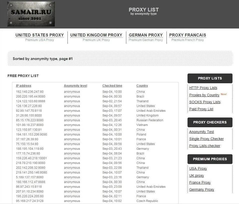 free proxies