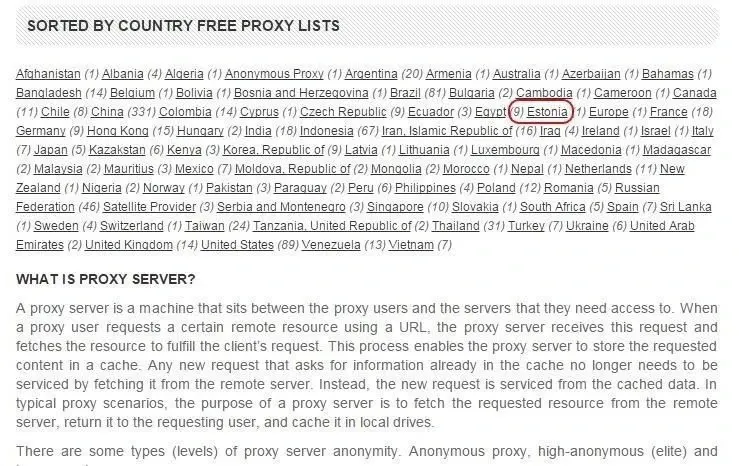 proxy in Estonia