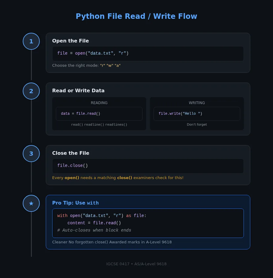 Read/write/append data flow diagram